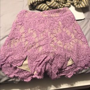 Lace purple lilac shorts